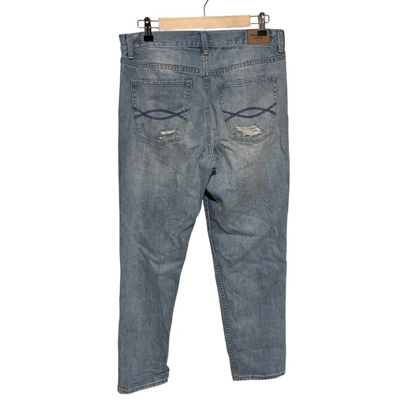 Abercrombie & Fitch A&F Button Fly High Rise Distressed Jeans Blue Size 28 - Picture 2 of 7
